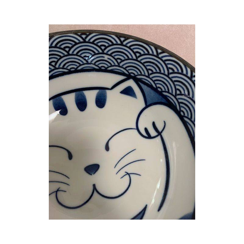 Saladier bleu cobalt Neko Chat