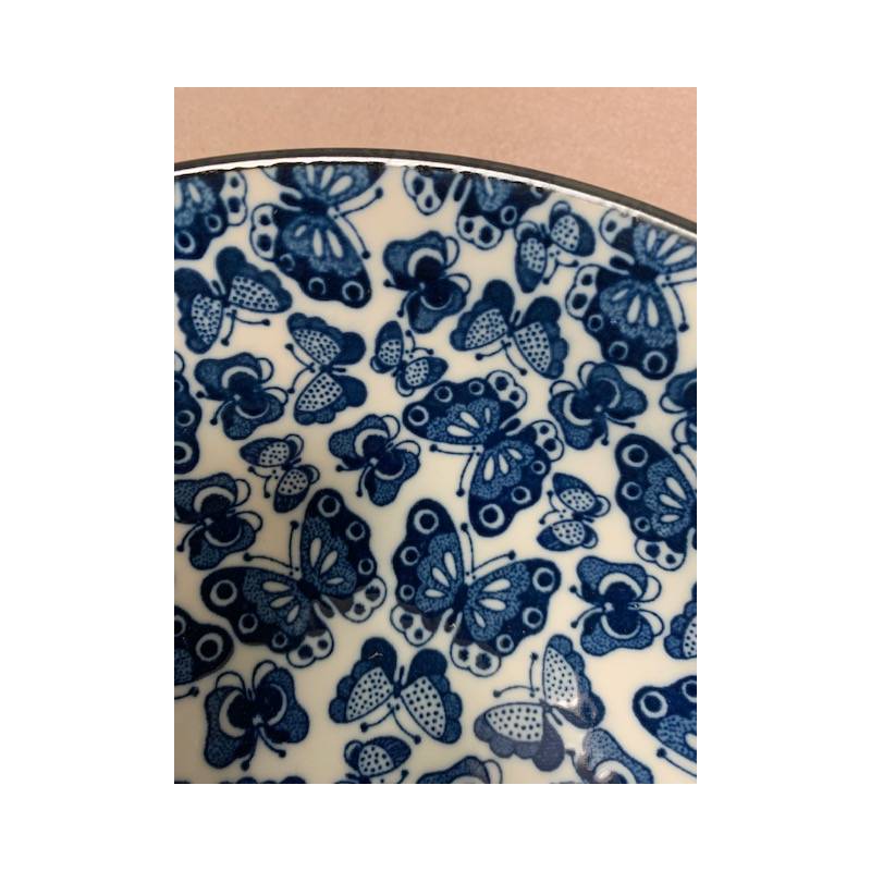 Saladier bleu cobalt Papillons
